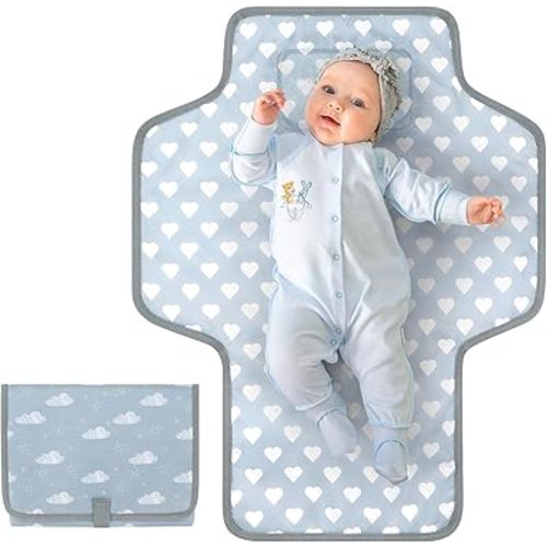Accmor Portable Diaper Changing Pad, Waterproof Baby Changing Mat, Foldable Travel Diaper Changing Pads for Baby, Baby Essentials Shower Registry Gifts
