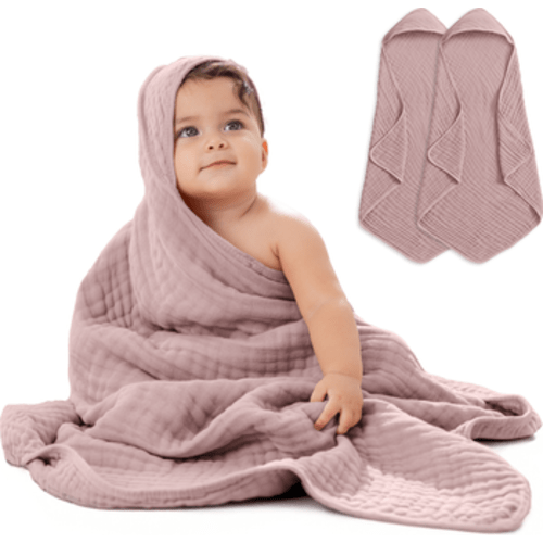 Hooded Baby Towels - 6 Layers, Pack of 2