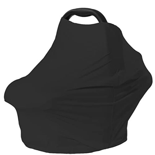 Carseat Covers for Baby Breastfeeding – Multi use Car Seat Canopy Cover, Infant Stroller Canopy Cover for Boy and Girls (Black Print) - black print