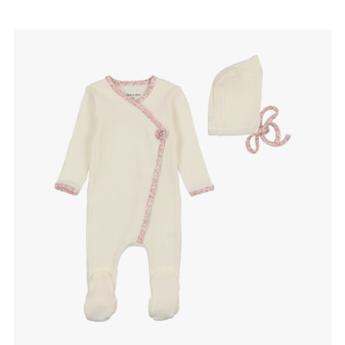 Bee & Dee Cream Print Poplin Wrap Footie Set – Young Timers Boutique