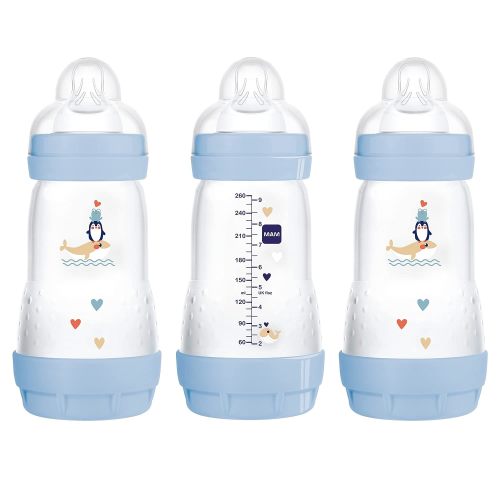 MAM Easy Active, Anti Colic Matte Bottle, 9oz Boy 3 Pack