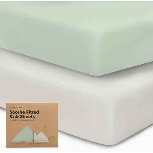 KeaBabies 2-Pack Organic Crib Sheets for Boys, Girls, Jersey Fitted Crib Sheet, Baby Crib Sheets Neutral, Cotton Breathable Crib Sheet, Cute Printed Crib Mattress Sheet, Baby Mattress Sheets (Sage)