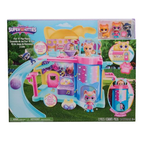 Disney Junior SuperKitties Purr ‘N’ Play Playset and Figures, 12pc, Lights and Sounds