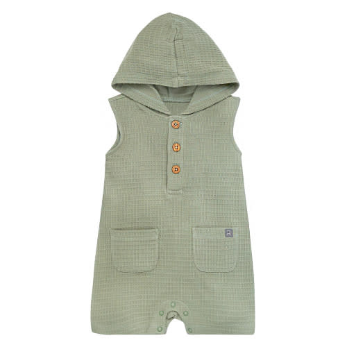 Modern Moments by Gerber Baby Boy Cotton Hooded Sleeveless Romper, Sizes 0/3 Months - 24 Months