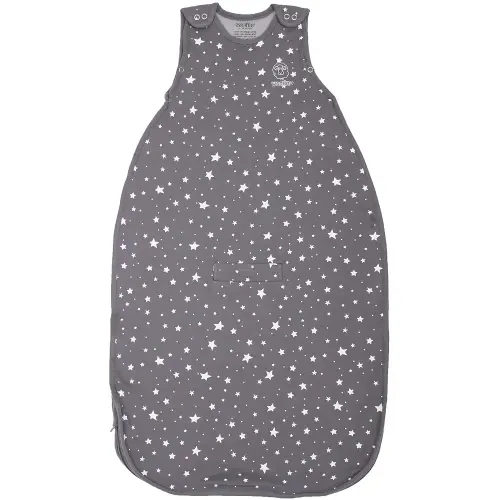 Woolino Merino Wool and Organic Cotton Ultimate Sleep Sack - 4 Season - Two-Way Zipper Adjustable Sleeping Bag - Universal Size Sleep Sack for Baby (2-24 Months) - Star Gray