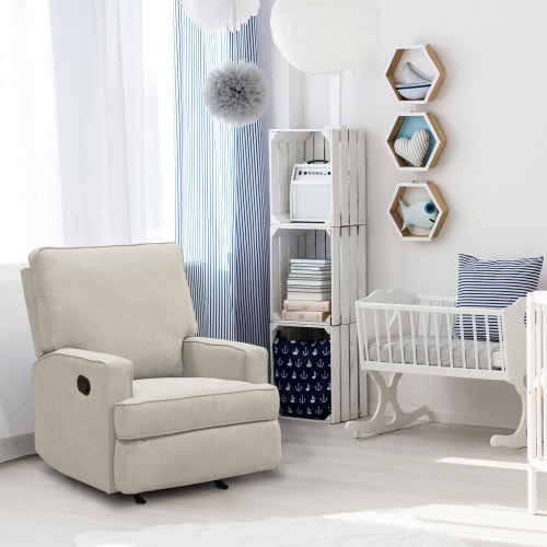 Baby Relax Salma Glider Rocker Recliner Chair - Beige Chenille