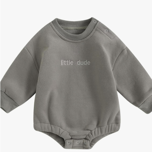 VISGOGO Newborn Infant Baby Boy Girls Oversized Romper Little Dude Sweater Onesie Coming Home Outfit Neutral Clothes