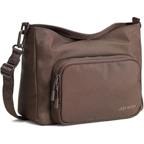 Itzy Ritzy Belong Cargo Caddy for Strollers & Wagons – Convertible Stroller Organizer and Crossbody Bag With Adjustable & Removable Strap, Bottle Holders, Smart Storage Pockets & Secure Straps (Mocha)