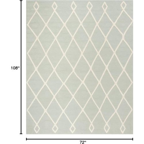 SAFAVIEH Kids Collection Area Rug - 6' x 9', Mint & Ivory, Handmade Moroccan Wool, Ideal for High Traffic Areas in Living Room, Bedroom (SFK906M)
