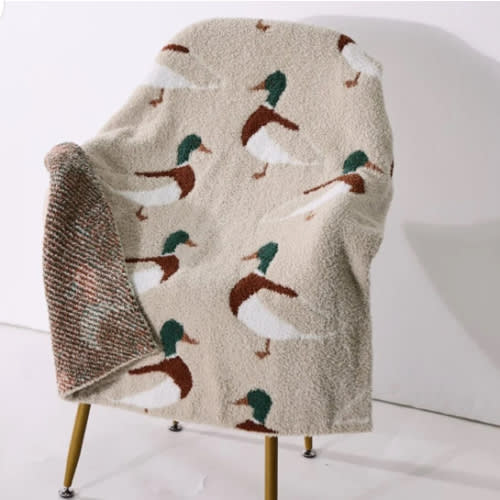 Chenille Baby Blanket - Mallard Duck Print | Velvet Fawn