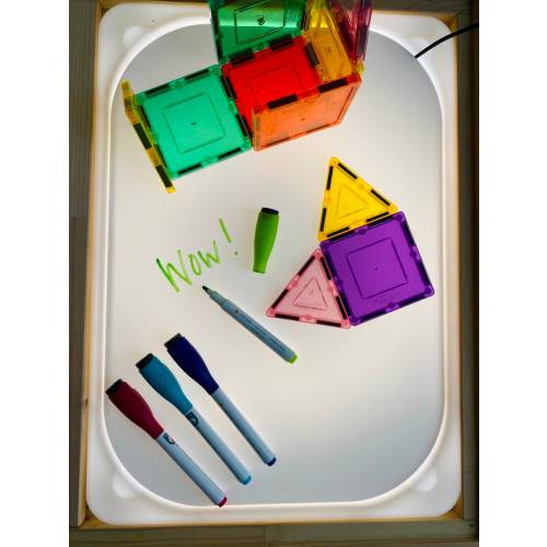 FLISAT Table Light Box Bin Insert - Insert Only - No Lights Included - White Acrylic Insert - Whiteboard Insert - IKEA - Sensory Bin Insert