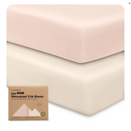 2-Pack Isla [Protect+] Waterproof Crib Sheets - Cameo / 52 x 28