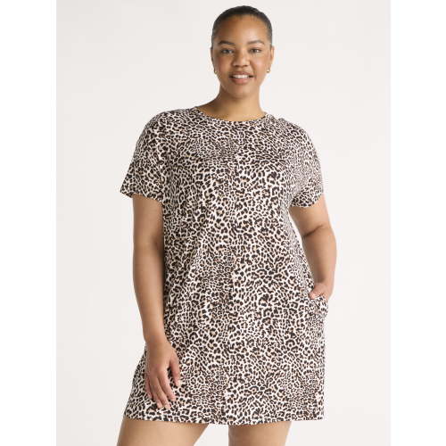 Joyspun Women's Dreamy Soft Collection Sleepshirt with Short Sleeves, Sizes S/M-2X/3X