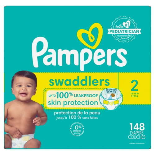 Swaddlers Active Baby Diapers Enormous Pack - Size 2 - 148ct
