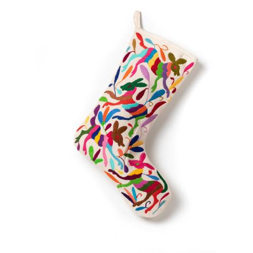 Handcrafted Otomi Christmas Stockings - Elevate Your Seasonal Style with Vibrant Mexican Design