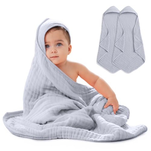 Baby Hooded Towels by Comfy Cubs - Slate
