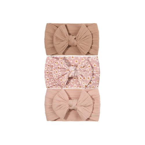 Trio of Single Bow Cable Knit Baby Headbands #13 — Sommerfugl Kids
