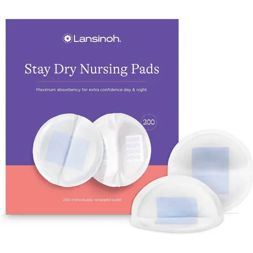 Lansinoh Stay Dry Disposable Nursing Pads, Soft and Super Absorbent Breast Pads, Breastfeeding Essentials for Moms, 200 Count