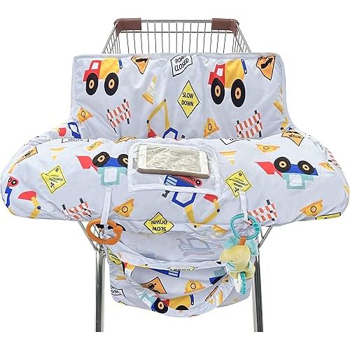 Shopping Cart Cover for Baby,2-in-1 High Chair Cover with Portable Cloth Bag,Cart Seat Pad for Babies Grocery Cushion Cover Restaurant,Suitable for All Supermarkets