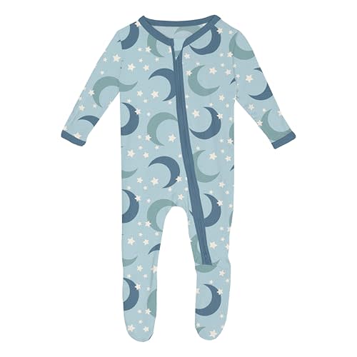 KicKee Welcome Home Zipper Footie – Viscose from Bamboo Baby Pajamas – One-Piece Sleepwear with Anti-Slip Feet & Zip Guard