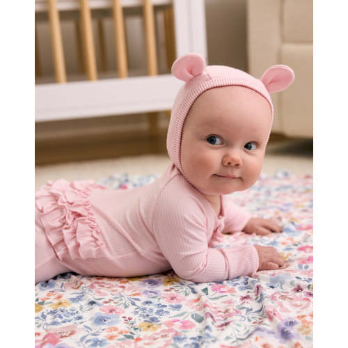 Prima Pink Bear Bonnet – Little Sleepies