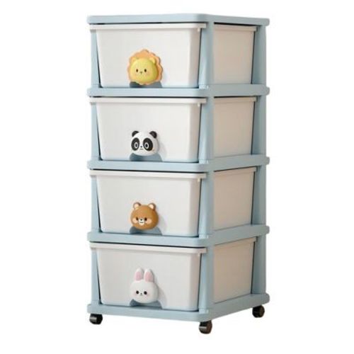 4 Drawers Storage Rack, Flexible Mobility with Wheels for Study, Bedroom, Living Room, Dormitory