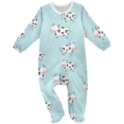 Dussdil Baby One-Piece Footies Newborn Rompers Pajamas Cotton Footed Pjs for Sleep Play Boys Girls