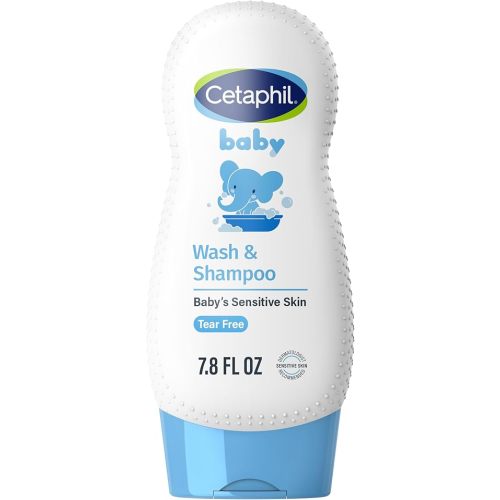 Cetaphil Baby Shampoo and Body Wash with Organic Calendula, Tear Free, Hypoallergenic, Ideal for Everyday Use, Dermatologist Tested, 7.8oz