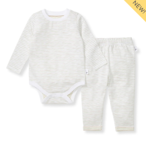 Slub Stripe Baby Neutral Bodysuit Set