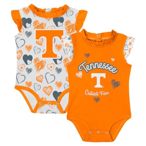 Girls Newborn Tennessee Orange Tennessee Volunteers Happy Hearts 2-Pack Bodysuit Set