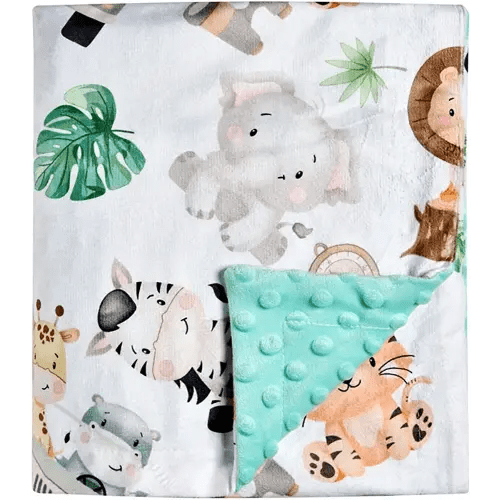 Baby Blanket Super Soft Minky Blanket Cute Animal Blanket with Dotted Backing for Newborns Nursery Stroller Receiving Toddlers Crib Bedding for Boy or Girl(30 x 40 Inch) (Animal)