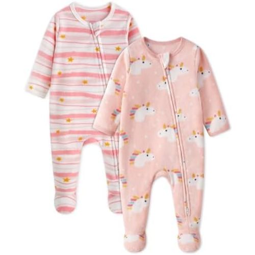 Fleece Baby Pajamas Sleep 'N Play Baby Sleepers for Newborn 0-3 3-6 6-9 Months Footie Pjs Baby Boys Girls Clothes