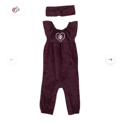 Texas A&amp;M Colosseum Infant Fern Romper and Headband