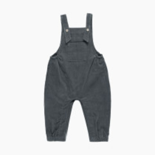 Quincy Mae Corduroy Baby Overalls - Indigo, 0-3 M