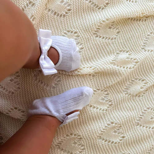 Satin Bow Ballet Socks – Baby Girl Keepsake Gift – Travellers Little Treasures
