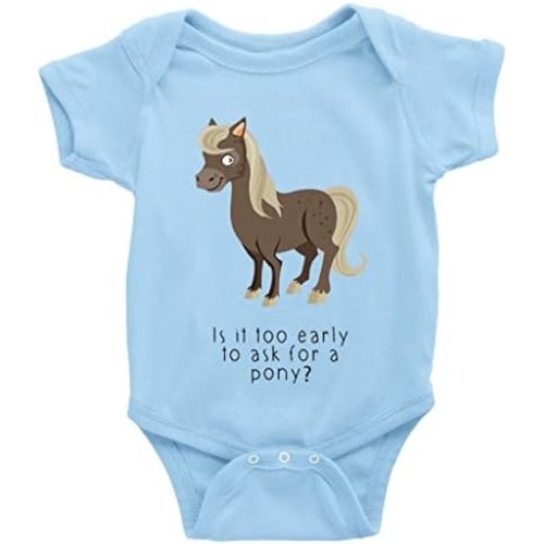 Is It Too Early To Ask for A Pony Baby Bodysuit Girl Boy Infant Organic Clothes