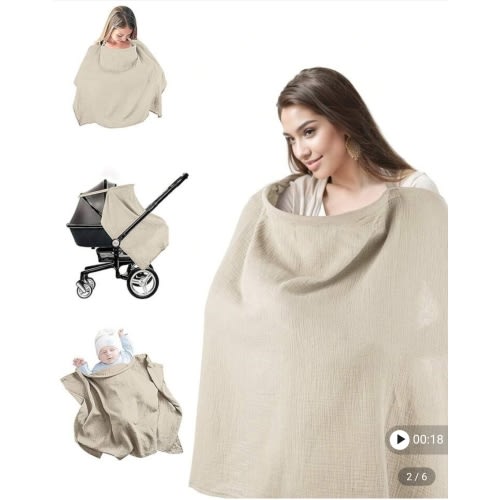 1pc Nursing Cover Breastfeeding Scarf, Solid Color Muslin Shawl For Outdoor Feeding, Multi-Purpose Sunshade, All Season | SHEIN USA