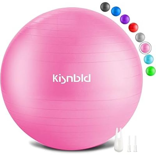 Exercise Ball, Extra Thick Yoga Ball for Workout Pregnancy Stability, 4 Sizes Anti-Burst Balance Ball with Foot Pump - Heavy Duty Fitness Ball Chair for Office, Home & Gym