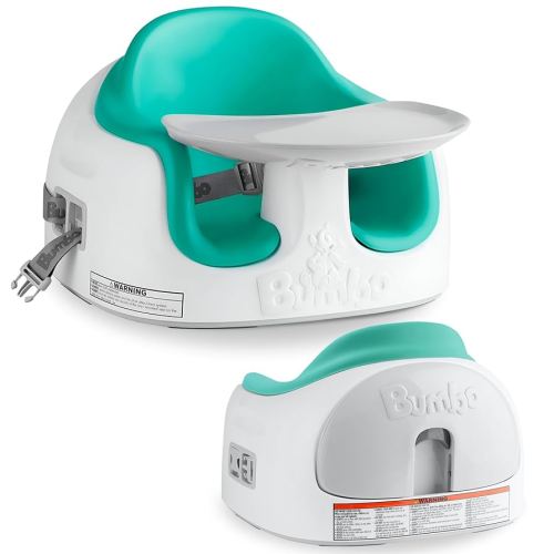 Bumbo 3-in-1 Multi-Seat for 6 to 36 Months, Travel Baby Feeding & Play Floor Seat, All-in-One Portable Booster with Tray & Toddler High Chair, Aqua