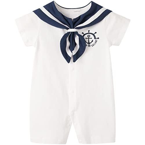 pureborn Baby Boys Girls Nautical Romper One-Piece Beach Outfit Summer Clothes 0-24 Months