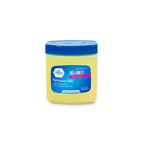 MED PRIDE Large Baby Petroleum Jelly Tub for Newborn, Skin Protectant & Moisturizer with Fresh Baby Scent for Dry Skin & Diaper Rash, 8 Oz