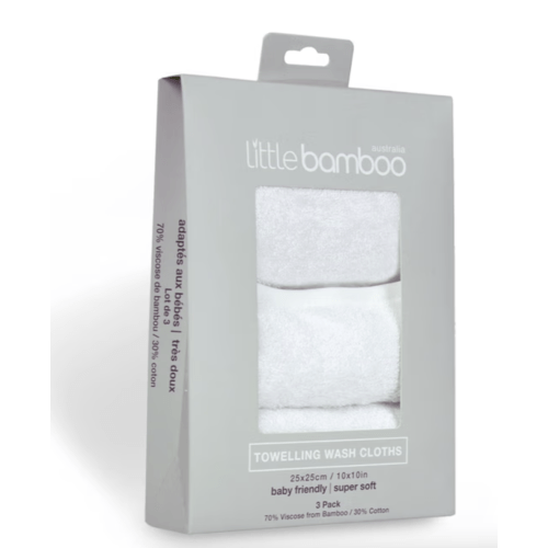 Little Bamboo Wash Cloth Natural 3 Pack
