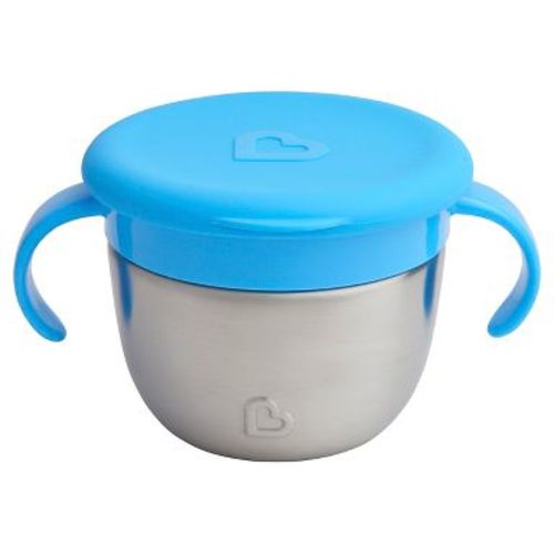 Munchkin Snack+ Stainless Steel Snack Catcher with Lid - Blue: BPA-Free, Baby Food Storage, 8 Volume Capacity