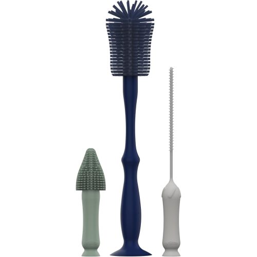 Dr. Brown's Silicone Cleaning Brush Set with Bottle, Spout, and Straw Brush, 3 Brushes to Clean Baby Bottles, Spouts, Nipples, and Straws, BPA Free – 3-Pack
