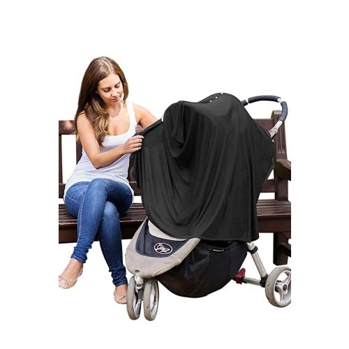 Byrd & Blume Maternity Nursing Cover Breathable Lightweight Breastfeeding Cover Wrap Shawl Scarf Poncho Full 360 (Black, One Size)