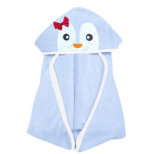YOYOO Baby Bath Towel – Viscose Derived from Bamboo, Baby Hooded Towels - Newborn Essential Cute Purple Penguin-Perfect Baby Registry Gifts for Boy Girl