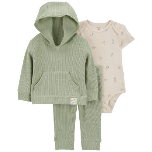 Baby 3-Piece Little Hooded Pullover Set - Style,Green