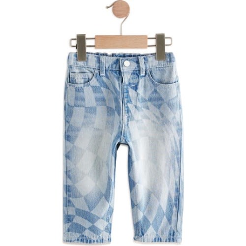 Kids' Checkerboard Denim Jeans, 2-3Y