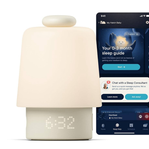 Hatch Baby Sleep Support, Sound Machine, Night Light | Registry Essential, Routine Builder, Time-to-Rise Alarm Clock, White Noise, Nursery Stories, Toddler Kids Bedroom (Wi-Fi), Putty