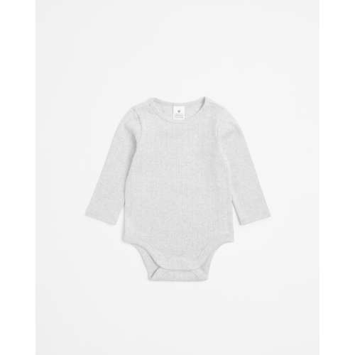 Baby Organic Cotton Pointelle Bodysuit - Grey Marle